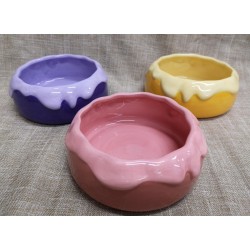 Pudding Ceramic Food Bowl (Purple/Yellow/Pink)