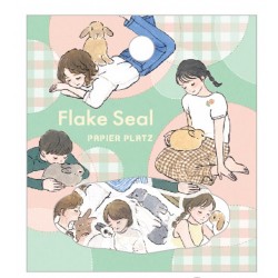 森山標子 Papier Platz Flake Seal / Sticker (53-042 :兔子和女孩)