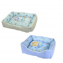 DoggyMan Pet Square Cool Sofa M (Beach Pattern)(Mint/Summer Blue)