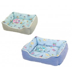 DoggyMan Pet Square Cool Sofa (S)(Beach Pattern)(Mint/Summer Blue)