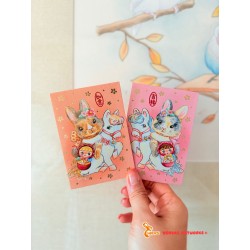 <兔仔騎馬仔，健康財富一齊嚟！> 利是封 (一包10個內含2款,每款各5個)