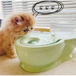 義賣- 馬桶型陶瓷寵物飲水器700ML (綠色)